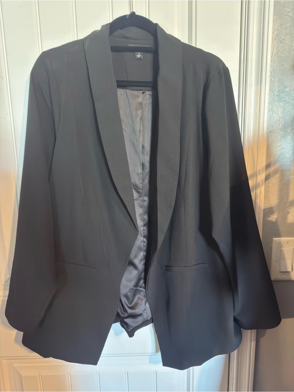 Women's Black Open-Front Blazer Jacket